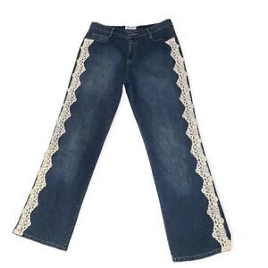 Y2k lace flared leg jeans